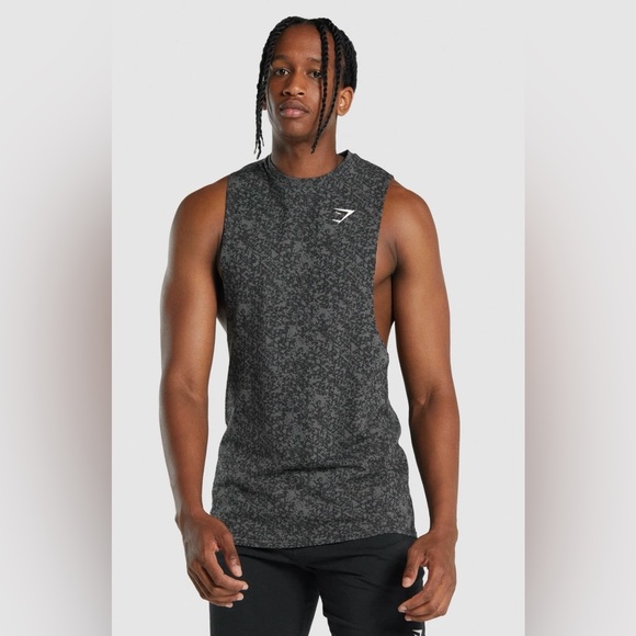 Gymshark Other - Gymshark Critical 2.0 Drop Arm in Charcoal Print Patterned Muscle Tank Size M